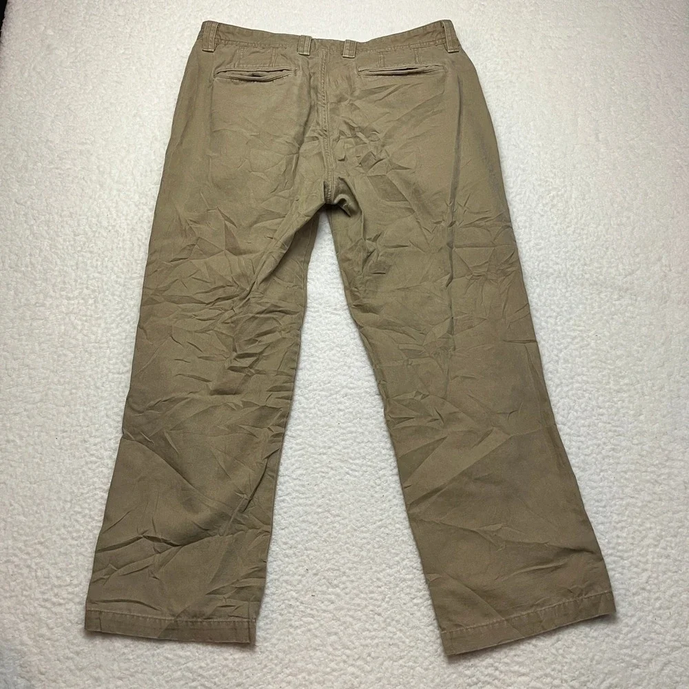 Weatherproof Pants Mens 36x30 Khaki Canvas Straight Leg‎ Casual SCWP532 Cotton